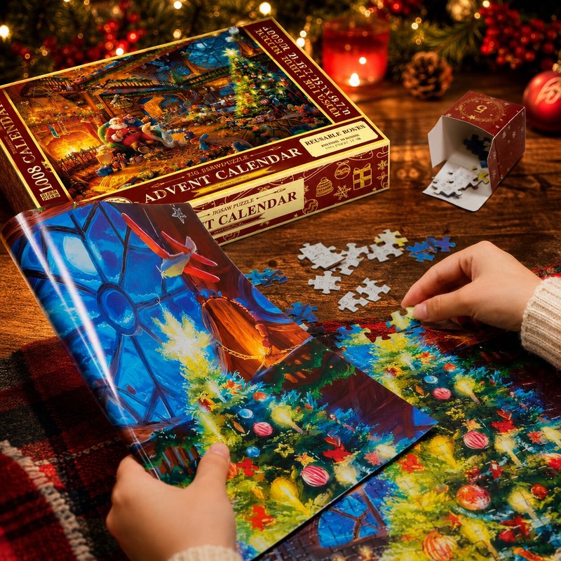 Puzzle Advent Calendar - Christmas-themed Motif with 1008 Pieces