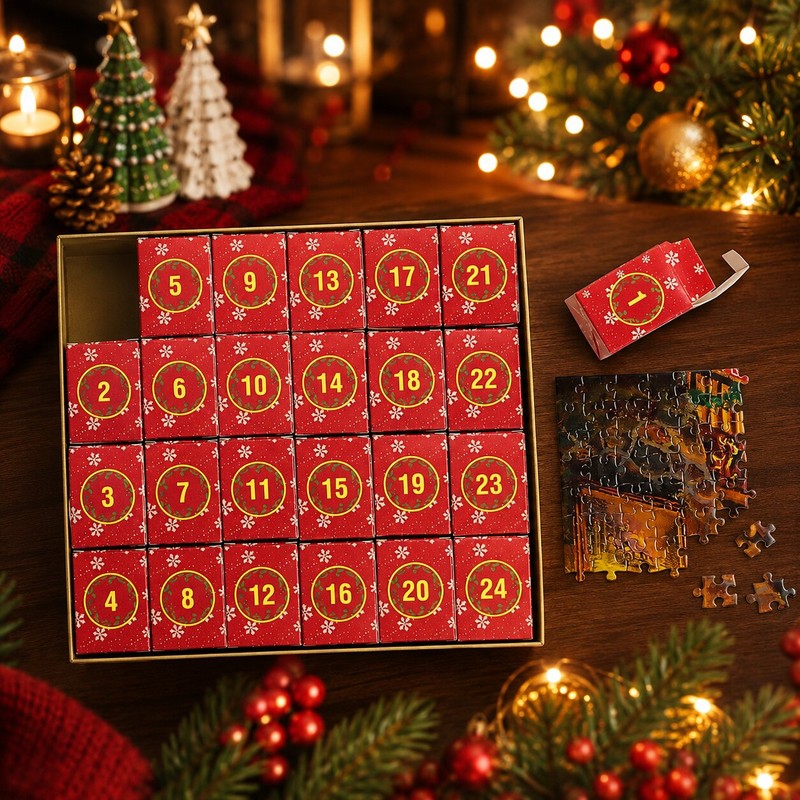 Puzzle Advent Calendar - Christmas-themed Motif with 1008 Pieces