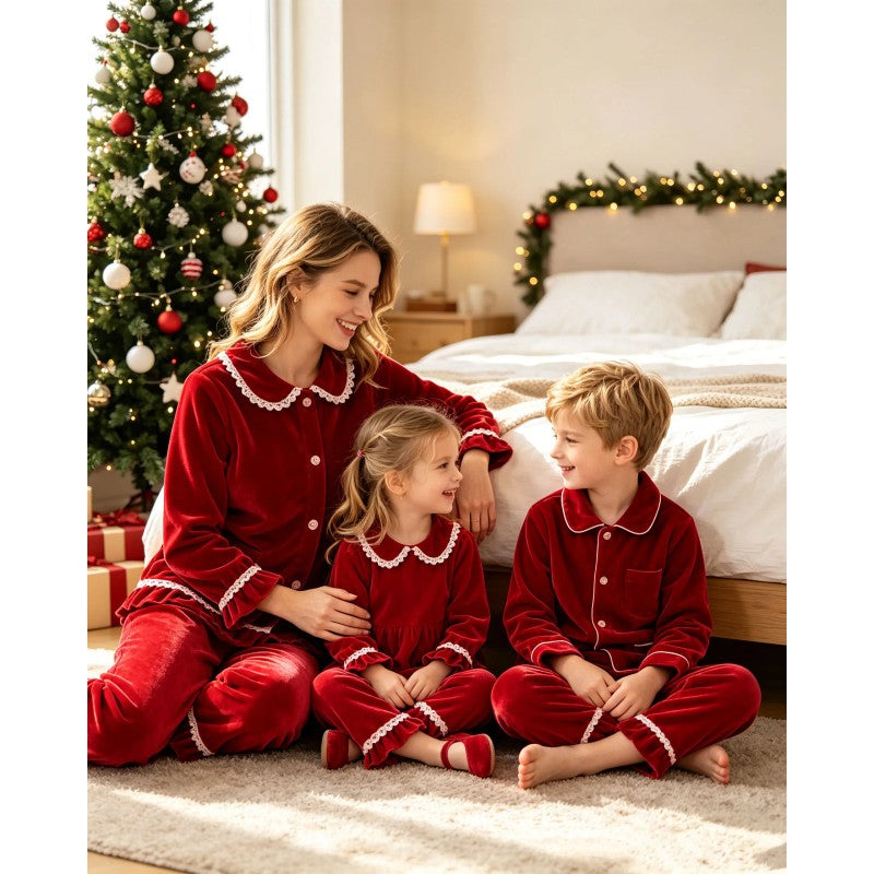 Pyjamas - Two-Piece Set with Long Sleeves and Trousers