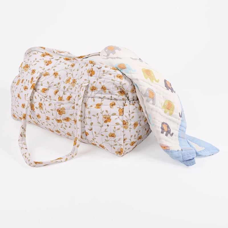 Quilted Diaper Bag - Floral Print