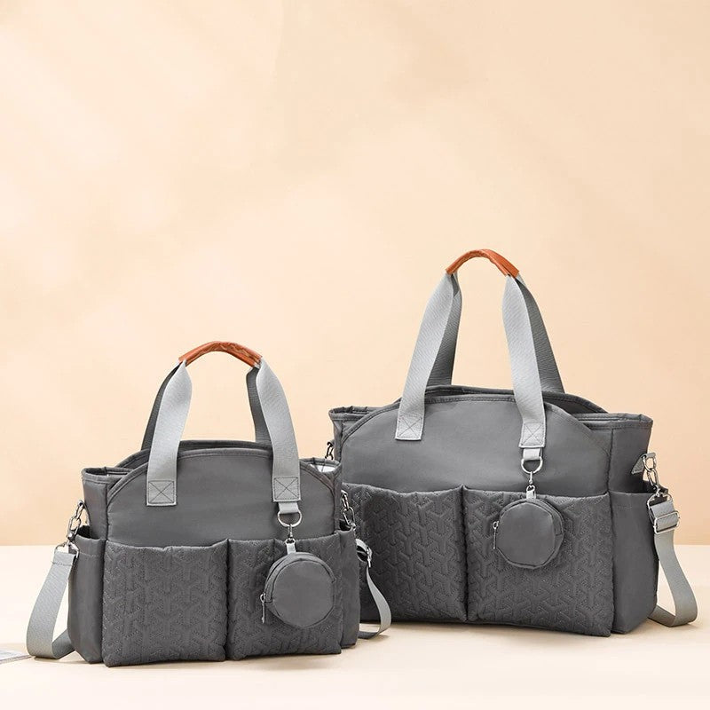 Quilted Diaper Tote Bag - Oxford Fabric with Multiple Pockets