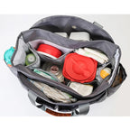 Quilted Diaper Tote Bag - Oxford Fabric with Multiple Pockets
