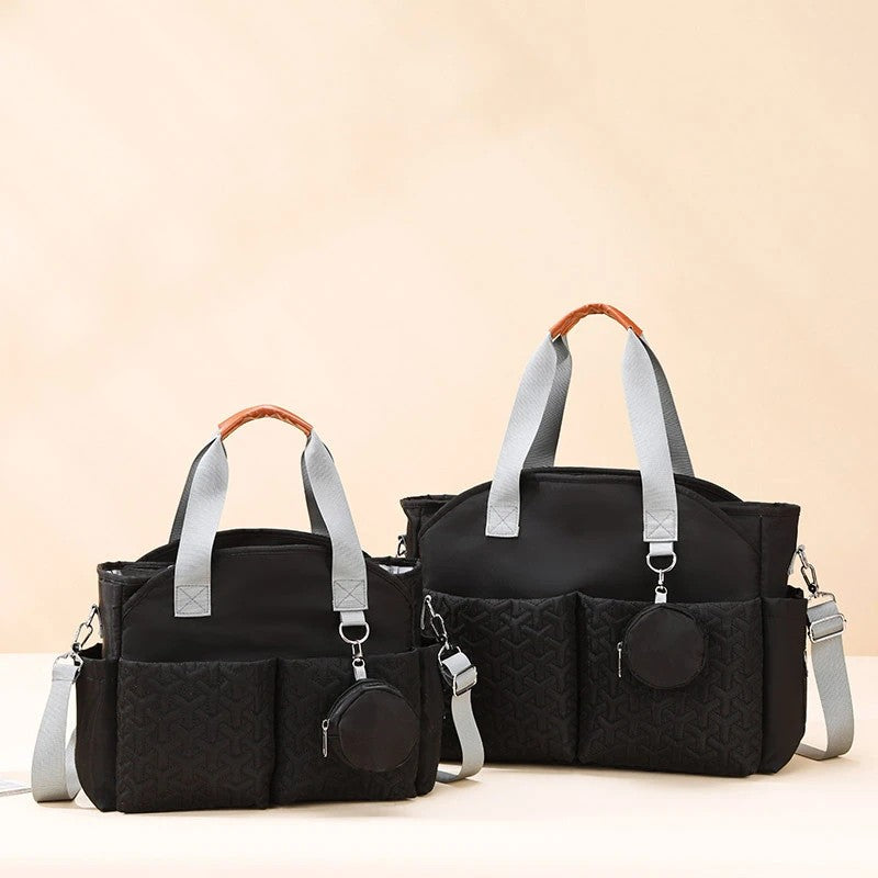 Quilted Diaper Tote Bag - Oxford Fabric with Multiple Pockets