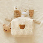 Quilted Embroidered Storage Bag - Double Buckle Attachment
