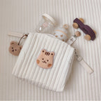 Quilted Embroidered Storage Bag - Double Buckle Attachment