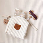 Quilted Embroidered Storage Bag - Double Buckle Attachment