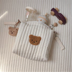Quilted Embroidered Storage Bag - Double Buckle Attachment