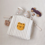 Quilted Embroidered Storage Bag - Double Buckle Attachment