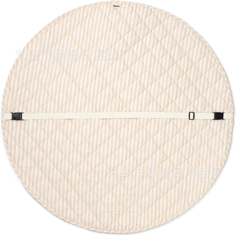 Quilted Play Mat with Convertible Storage Bag - Beige