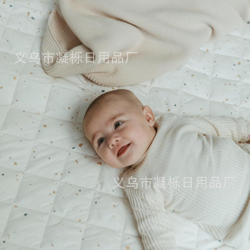 Quilted Play Mat with Convertible Storage Bag - Beige