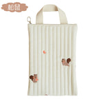 Quilted Zipper Tote Bag - One-Ear Strap