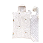 Quilted Zipper Tote Bag - One-Ear Strap