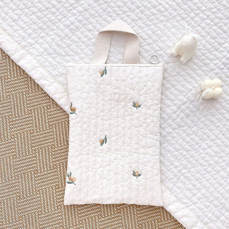 Quilted Zipper Tote Bag - One-Ear Strap