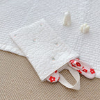 Quilted Zipper Tote Bag - One-Ear Strap