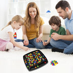 Rainbow Color Ball Matching Board Game - Square Grid with Side Trays