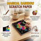 Rainbow Scratch Paper Notebook Set - Black & Multicolor