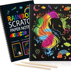 Rainbow Scratch Paper Notebook Set - Black & Multicolor