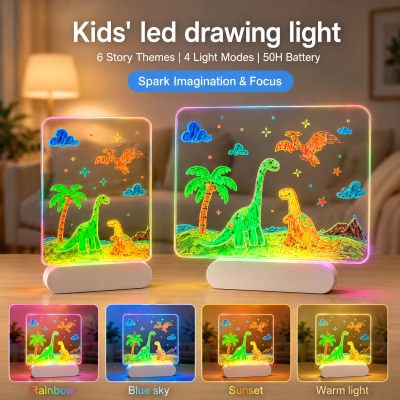 Rechargeable LED Drawing Board - RGB Color-Changing Light