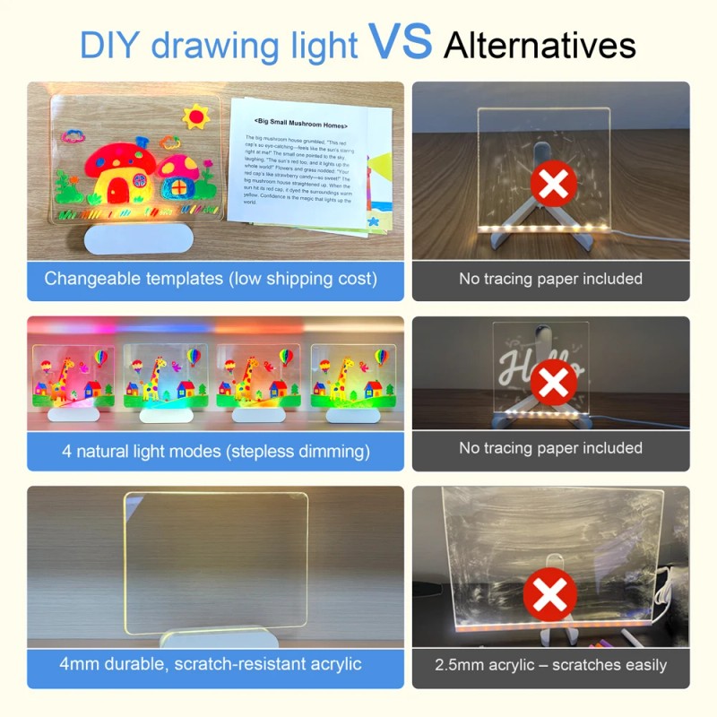 Rechargeable LED Drawing Board - RGB Color-Changing Light