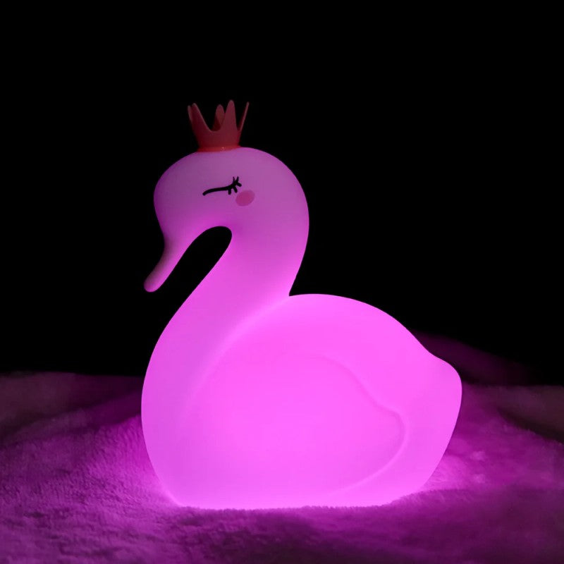 Rechargeable LED Night Light - Swan Shape with Color-Changing Modes