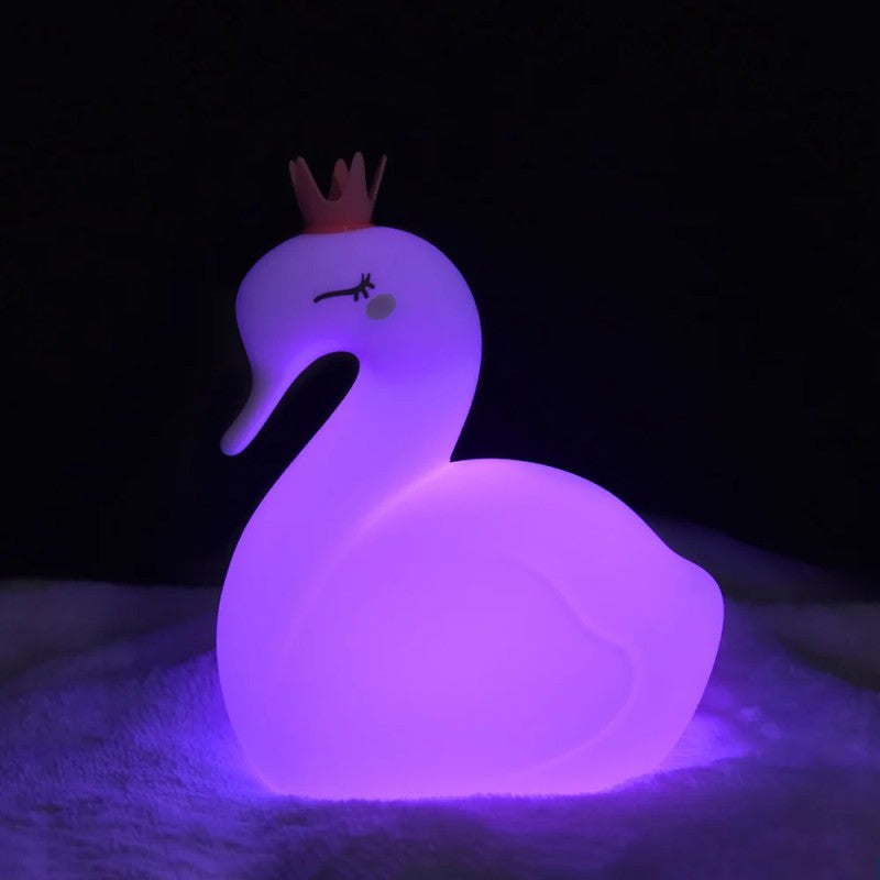 Rechargeable LED Night Light - Swan Shape with Color-Changing Modes
