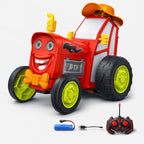 Remote-Controlled Cartoon Tractor Toy - LED Lights