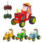 Remote-Controlled Cartoon Tractor Toy - LED Lights