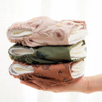 Reusable Cloth Diaper Set - Pocket Style with Botanical Print