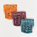 Reusable Cloth Diaper Set - Pocket Style with Botanical Print