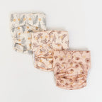 Reusable Cloth Diaper Set - Pocket Style with Botanical Print