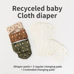 Reusable Cloth Diaper Set - Pocket Style with Botanical Print