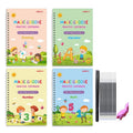 Reusable Magic Groove Handwriting Practice Copybook Set - 4 Books with Pen