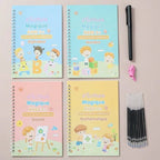 Reusable Magic Groove Handwriting Practice Copybook Set - 4 Books with Pen