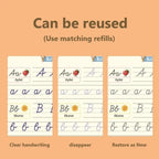 Reusable Magic Groove Handwriting Practice Copybook Set - 4 Books with Pen