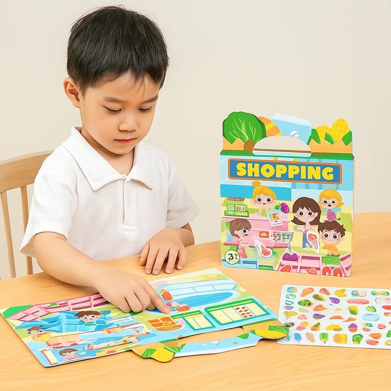 Reusable Sticker Activity Set - Themed Scenes with Carry Case