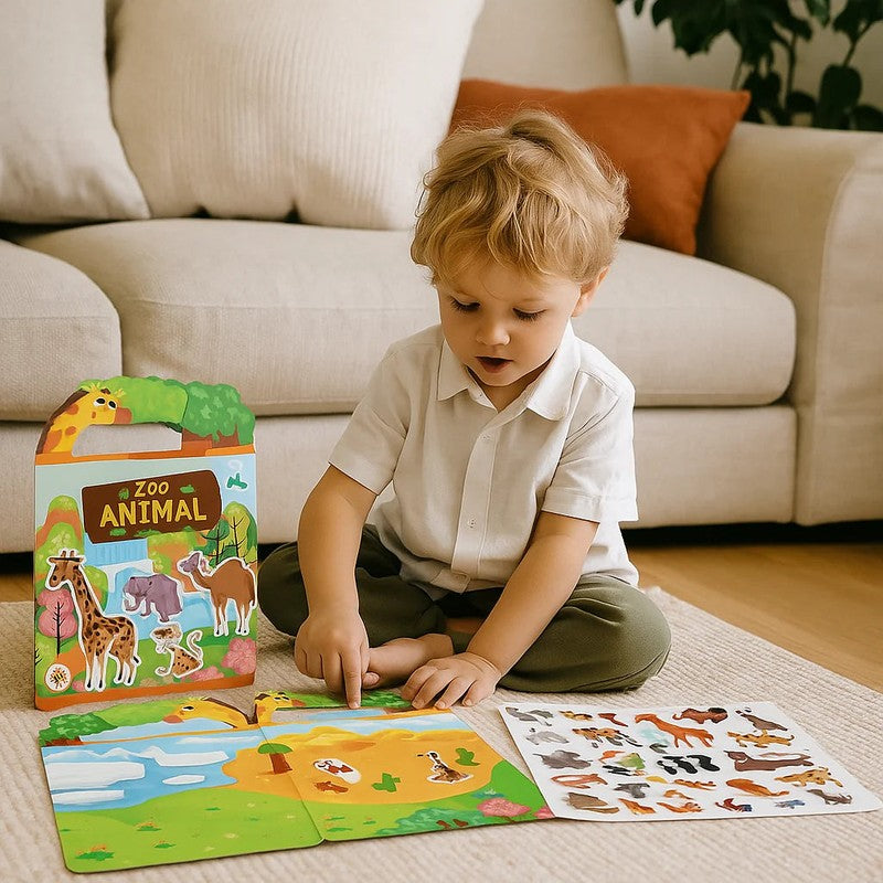 Reusable Sticker Activity Set - Themed Scenes with Carry Case