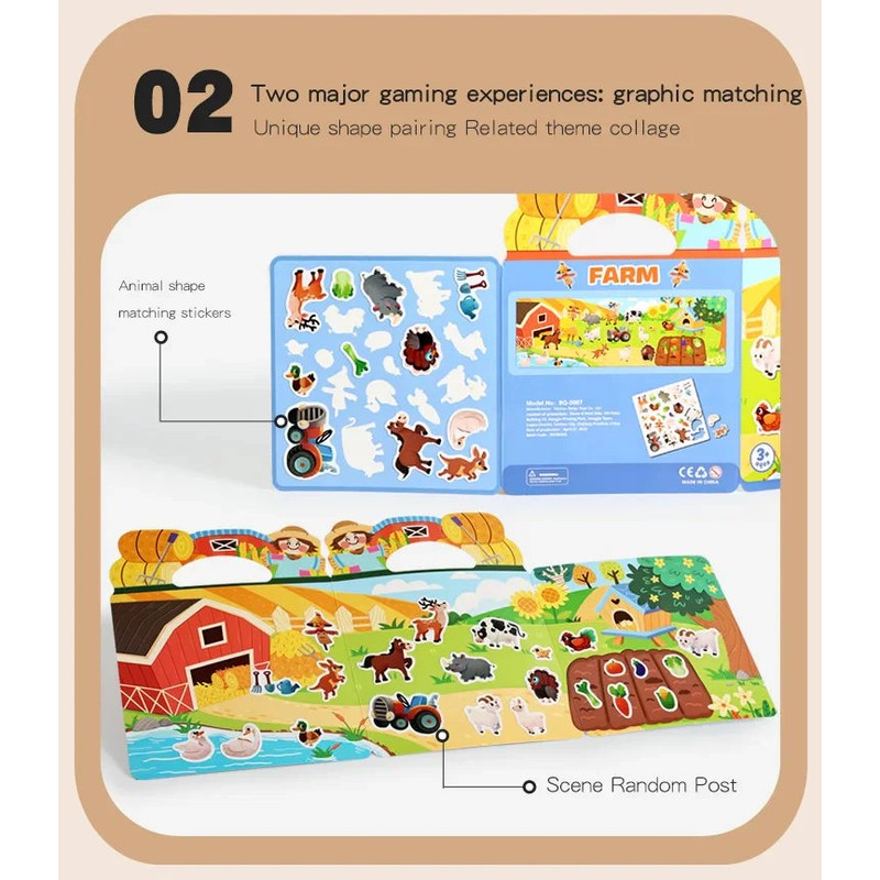 Reusable Sticker Activity Set - Themed Scenes with Carry Case