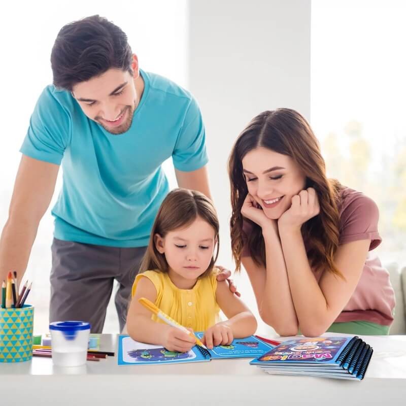 Reusable Water Painting Book Set - Children's Activity Kit with Water Pen
