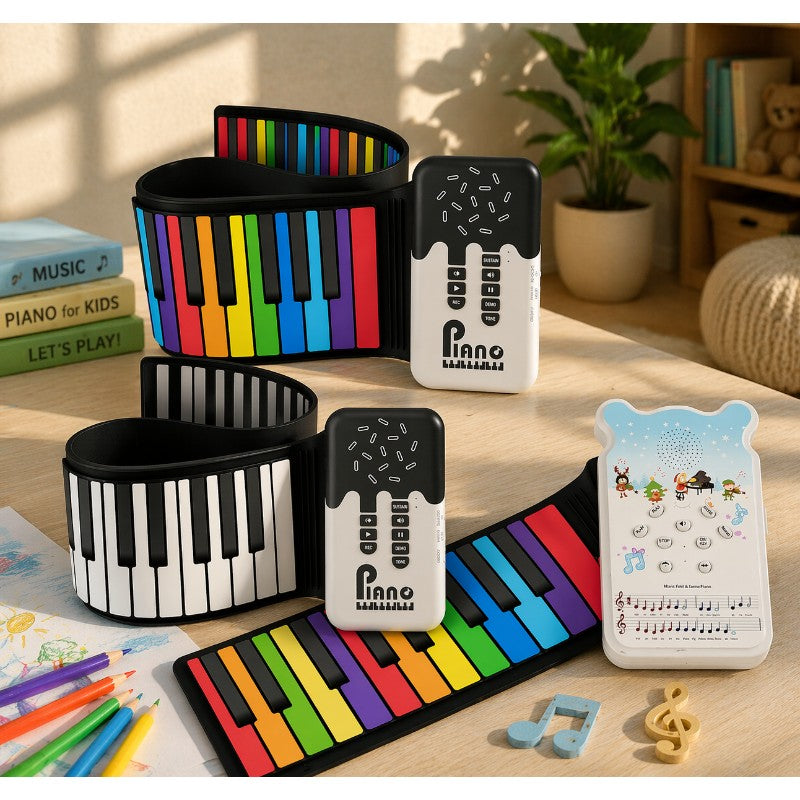 Roll-up Electronic Piano - Colour-coded Keys