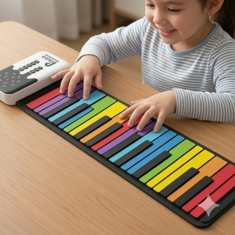 Roll-up Electronic Piano - Colour-coded Keys
