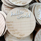Round Birth Announcement Plaque - Laser Engraved with 3D Lettering