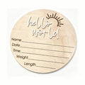 Round Birth Announcement Plaque - Laser Engraved with 3D Lettering