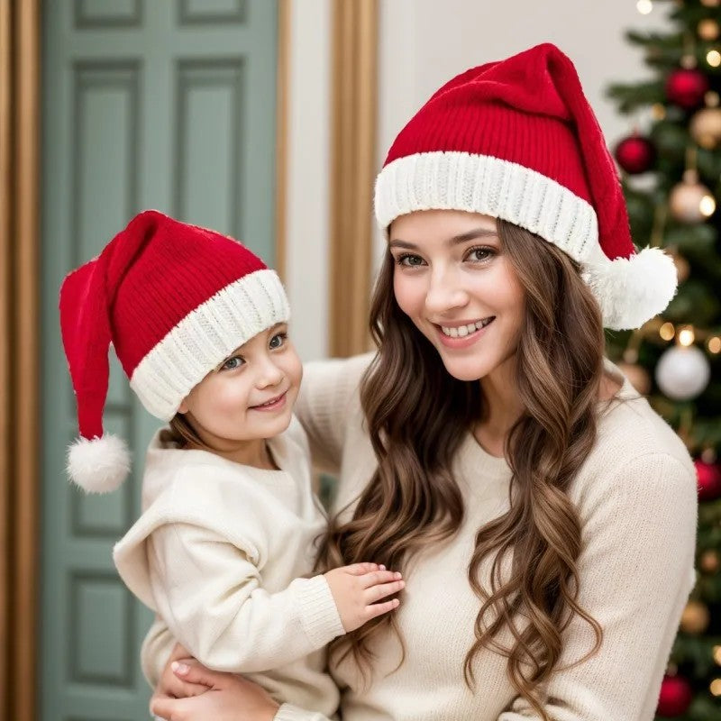 Santa Hat - Pointed Flopped Top with Pompom