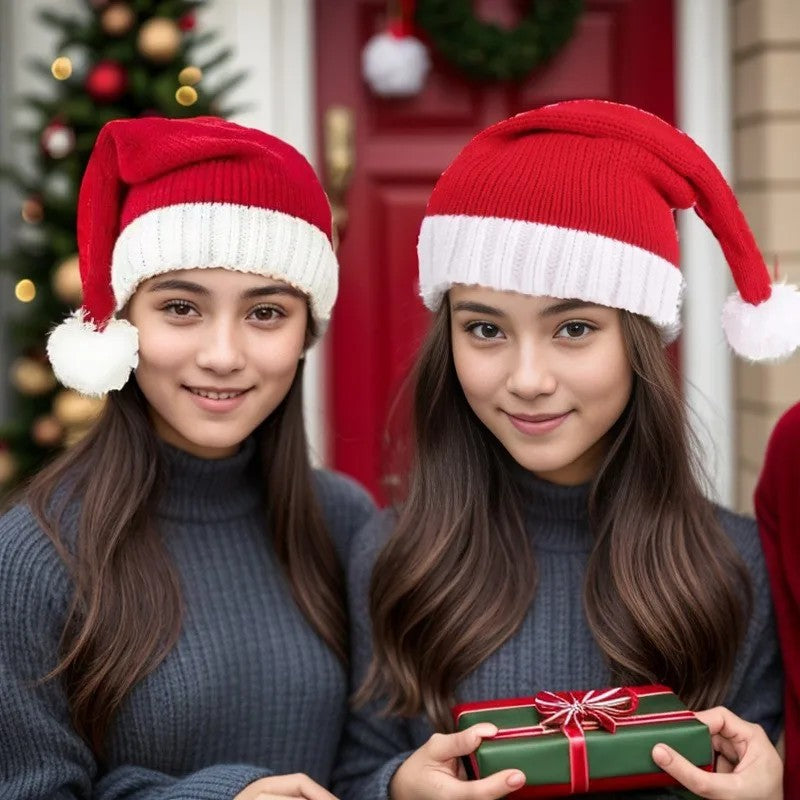 Santa Hat - Pointed Flopped Top with Pompom