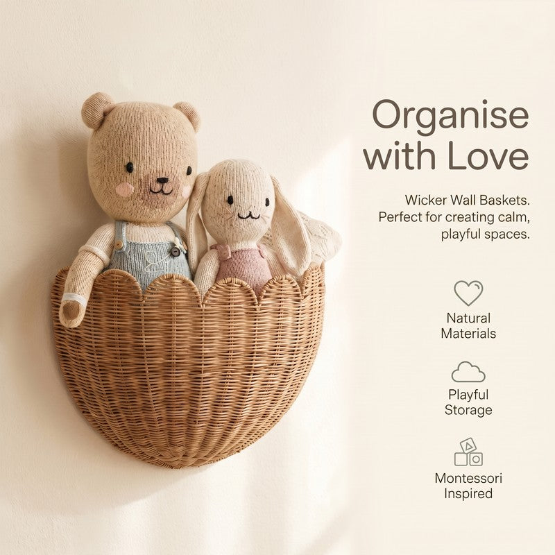 Scalloped Wall Basket - Nursery Storage