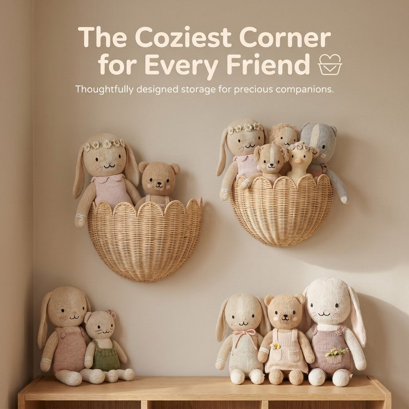 Scalloped Wall Basket - Nursery Storage