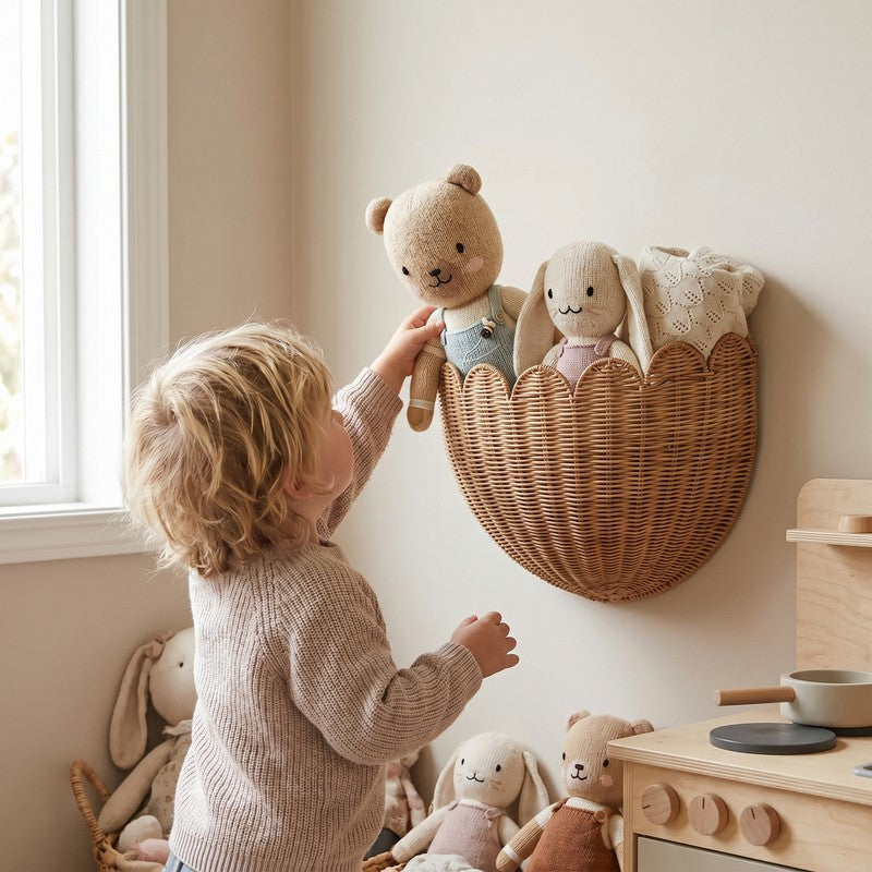 Scalloped Wall Basket - Nursery Storage