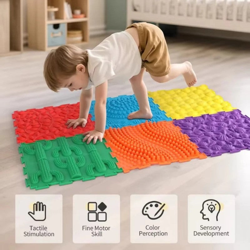 Sensory Floor Tiles - Interlocking Puzzle-Edge Tactile Mat