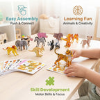 Set 3D Cartoon Puzzle Set - Animal and Vehicle Figures