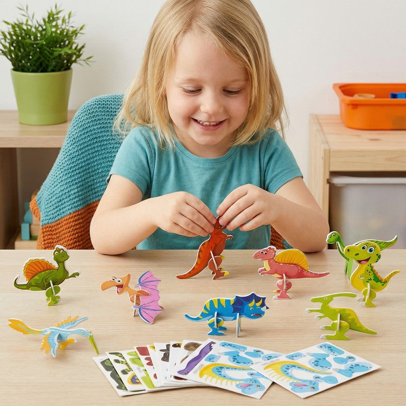 Set 3D Cartoon Puzzle Set - Animal and Vehicle Figures